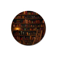 Books Library Magnet 3  (round) by Ket1n9