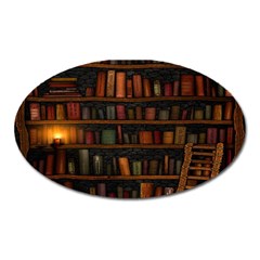 Books Library Oval Magnet by Ket1n9