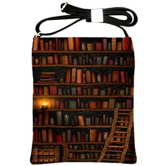 Books Library Shoulder Sling Bag by Ket1n9