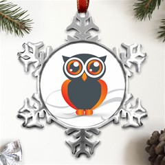 Owl Logo Metal Small Snowflake Ornament by Ket1n9