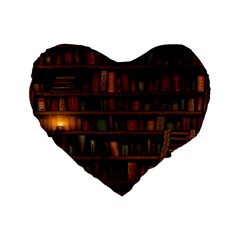 Books Library Standard 16  Premium Heart Shape Cushions by Ket1n9