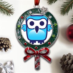 Owl Logo Clip Art Metal X mas Lollipop With Crystal Ornament by Ket1n9