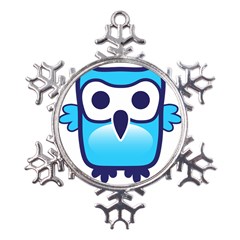 Owl Logo Clip Art Metal Large Snowflake Ornament by Ket1n9