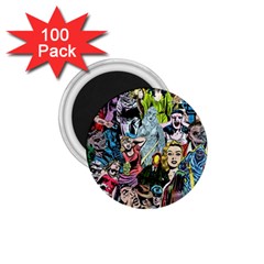 Vintage Horror Collage Pattern 1 75  Magnets (100 Pack)  by Ket1n9