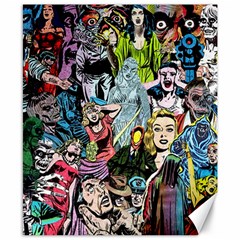 Vintage Horror Collage Pattern Canvas 8  X 10  by Ket1n9