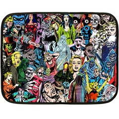 Vintage Horror Collage Pattern Fleece Blanket (mini)