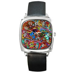 Art Color Dark Detail Monsters Psychedelic Square Metal Watch by Ket1n9