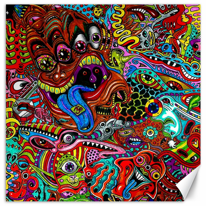 Art Color Dark Detail Monsters Psychedelic Canvas 12  x 12 