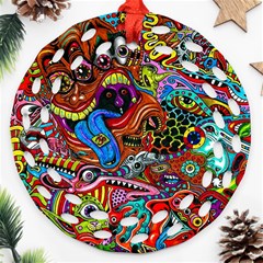 Art Color Dark Detail Monsters Psychedelic Ornament (round Filigree) by Ket1n9