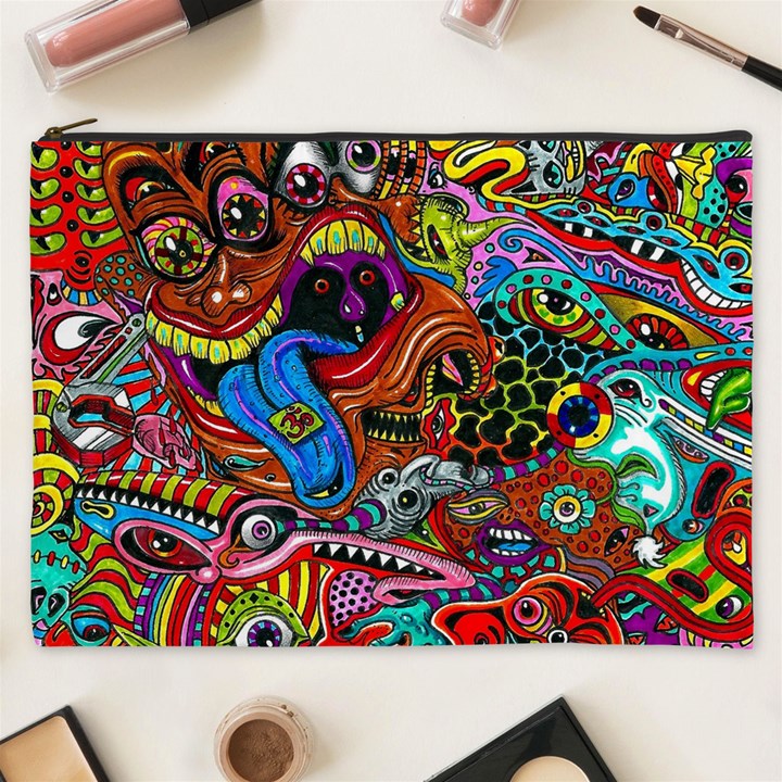 Art Color Dark Detail Monsters Psychedelic Cosmetic Bag (XXXL)