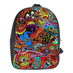 Art Color Dark Detail Monsters Psychedelic School Bag (xl) by Ket1n9