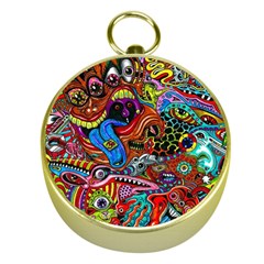 Art Color Dark Detail Monsters Psychedelic Gold Compasses by Ket1n9