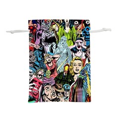 Vintage Horror Collage Pattern Lightweight Drawstring Pouch (m) by Ket1n9