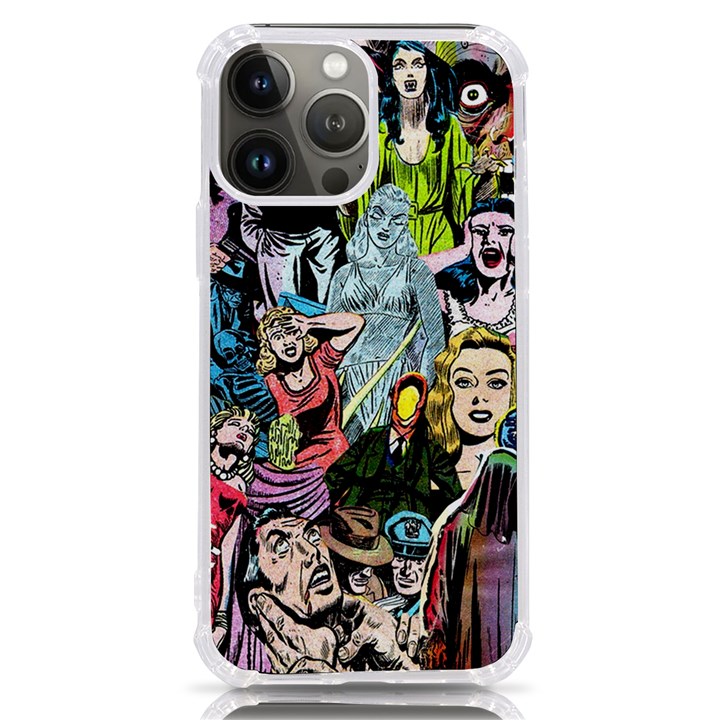 Vintage Horror Collage Pattern iPhone 13 Pro Max TPU UV Print Case