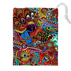 Art Color Dark Detail Monsters Psychedelic Drawstring Pouch (4xl) by Ket1n9