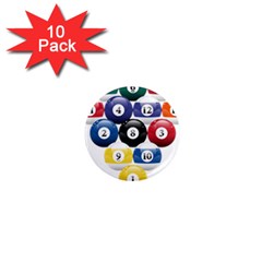 Racked Billiard Pool Balls 1  Mini Magnet (10 Pack)  by Ket1n9