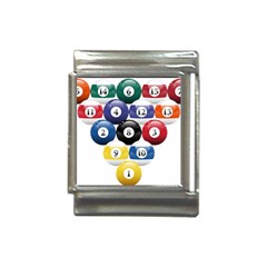 Racked Billiard Pool Balls Italian Charm (13mm)