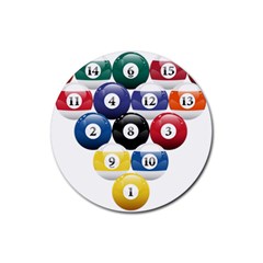 Racked Billiard Pool Balls Rubber Coaster (round) by Ket1n9