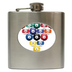 Racked Billiard Pool Balls Hip Flask (6 Oz) by Ket1n9