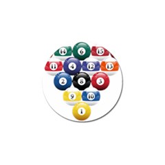 Racked Billiard Pool Balls Golf Ball Marker (4 Pack) by Ket1n9