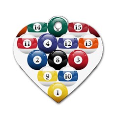 Racked Billiard Pool Balls Dog Tag Heart (one Side) by Ket1n9