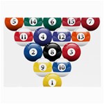 Racked Billiard Pool Balls Large Glasses Cloth (2 Sides) Front