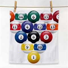 Racked Billiard Pool Balls Face Towel by Ket1n9