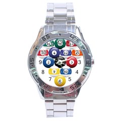 Racked Billiard Pool Balls Stainless Steel Analogue Watch by Ket1n9