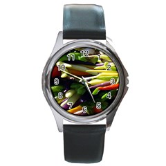 Bright Peppers Round Metal Watch by Ket1n9