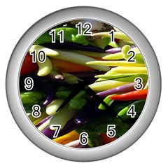 Bright Peppers Wall Clock (silver) by Ket1n9