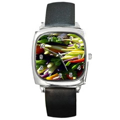 Bright Peppers Square Metal Watch by Ket1n9