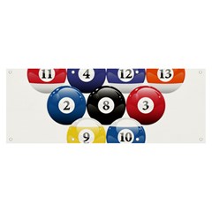 Racked Billiard Pool Balls Banner And Sign 8  X 3  by Ket1n9