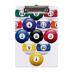 Racked Billiard Pool Balls A5 Acrylic Clipboard by Ket1n9