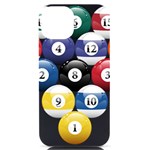 Racked Billiard Pool Balls iPhone 14 Black UV Print Case Front