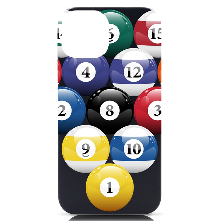 Racked Billiard Pool Balls iPhone 14 Black UV Print Case