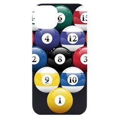 Racked Billiard Pool Balls Iphone 14 Plus Black Uv Print Case by Ket1n9