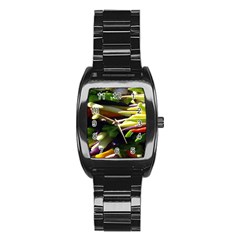 Bright Peppers Stainless Steel Barrel Watch by Ket1n9