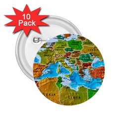 World Map 2 25  Buttons (10 Pack)  by Ket1n9