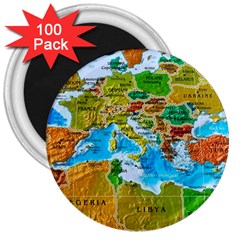 World Map 3  Magnets (100 Pack) by Ket1n9