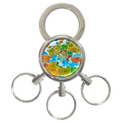 World Map 3-ring Key Chain by Ket1n9