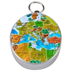 World Map Silver Compasses by Ket1n9