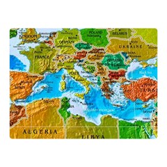 World Map Two Sides Premium Plush Fleece Blanket (mini) by Ket1n9