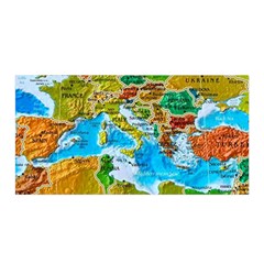 World Map Satin Wrap 35  X 70  by Ket1n9