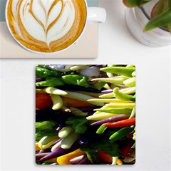 Bright Peppers Uv Print Square Tile Coaster  by Ket1n9