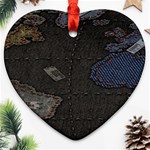 World Map Heart Ornament (Two Sides) Front