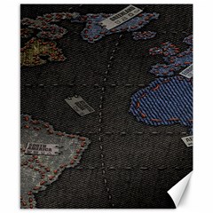 World Map Canvas 8  X 10 