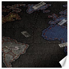 World Map Canvas 16  X 16  by Ket1n9