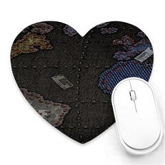 World Map Heart Mousepad by Ket1n9