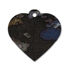 World Map Dog Tag Heart (one Side) by Ket1n9