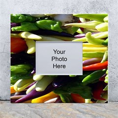 Bright Peppers White Wall Photo Frame 5  X 7  by Ket1n9